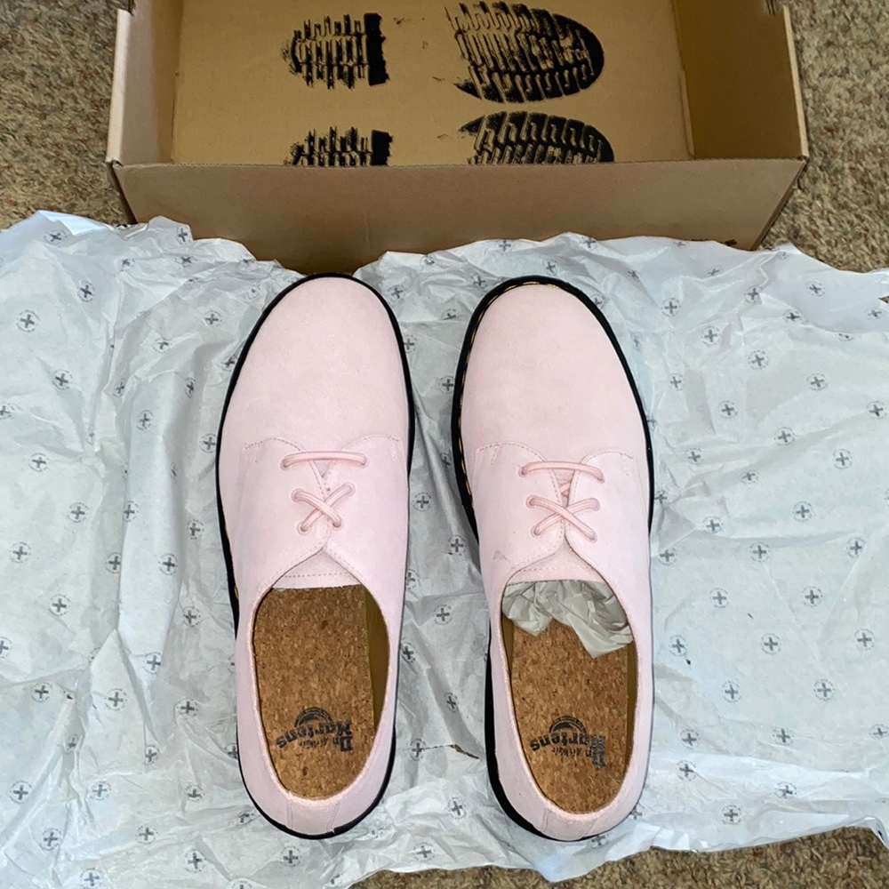 Pink doc martens oxfords